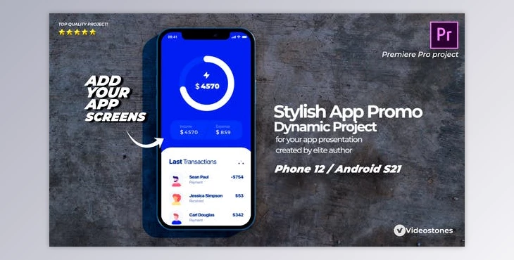 Download Stylish Mobile App Promo - App Demonstration Video - 3d Mobile Mockup Premiere Pro (Videohive 33672763)