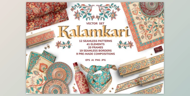 Download KALAMKARI. Vector Set Ornaments By Irina Skaska