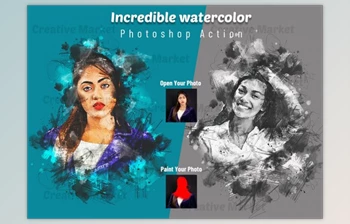 Download Incredible Watercolor PS Action By Studio <span class='badge badge-warning'>Retouch</span>