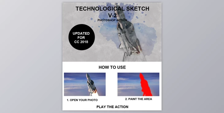 Download Technological Sketch Photoshop Action By benjirahm (ABR, PAT, ATN)