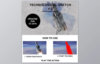 Download Technological Sketch Photoshop Action By benjirahm (ABR, <span class='badge badge-warning'>PAT</span>, ATN)