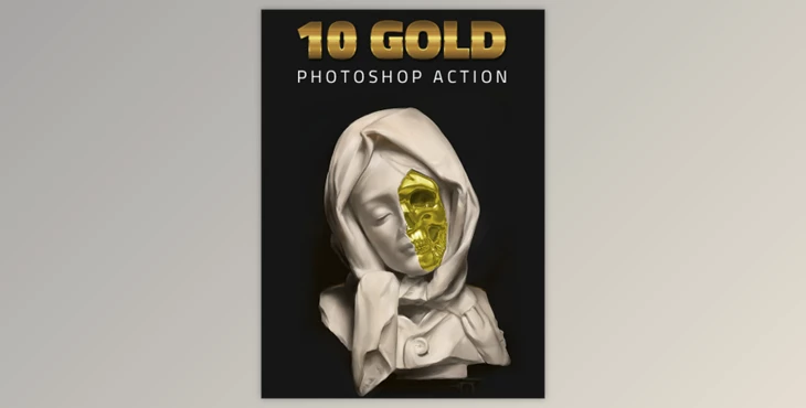Download 10 Gold Effect Photoshop Action 20460997