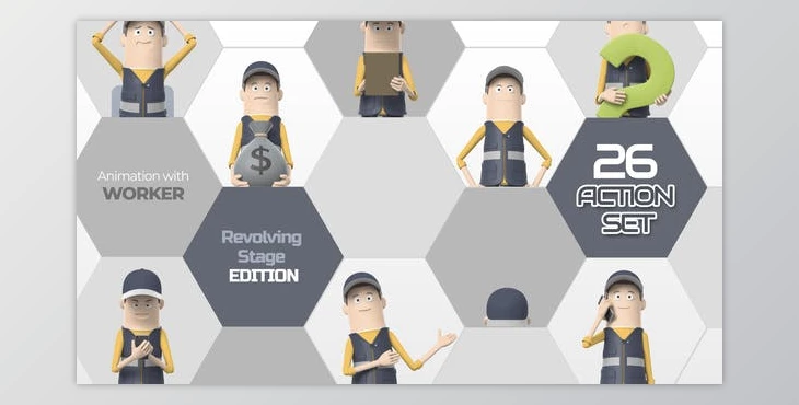 Download 26 Action Set Worker (Videohive 33966239) - AE Project