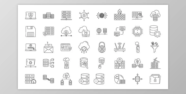 Download Database & Security Line Icons (Videohive 33970713) - AE Project
