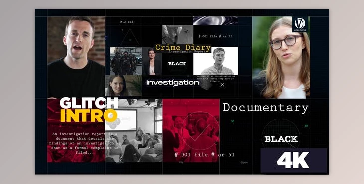 Download Glitch Intro - Crime Diary (Videohive 33865855) - AE Project