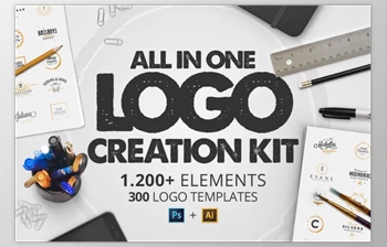 Download All in One Logo Creation <span class='badge badge-warning'>Kit</span> CreativeMarket-2367978 (JPG, AI, PNG, PSD, ABR, ASL)