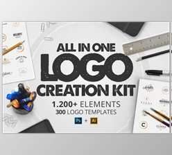 Download All in One Logo Creation Kit CreativeMarket-2367978 (JPG, AI, PNG, PSD, ABR, ASL)